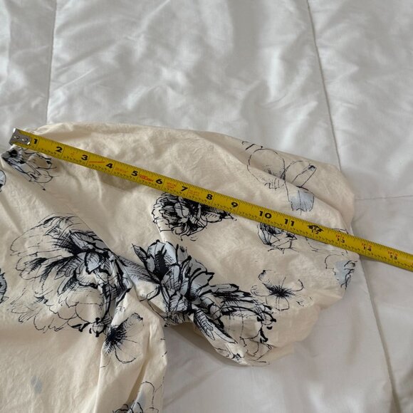 EXPRESS floral banded bottom blouse shirt top ,poplin cotton - Picture 5 of 12